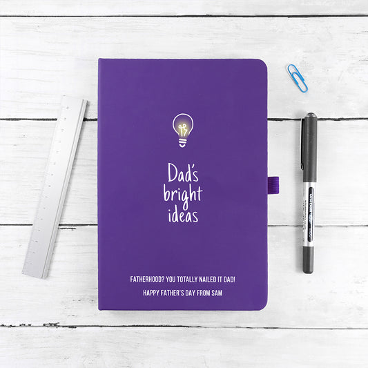 Personalised Dad's Bright Ideas A5 Notebook