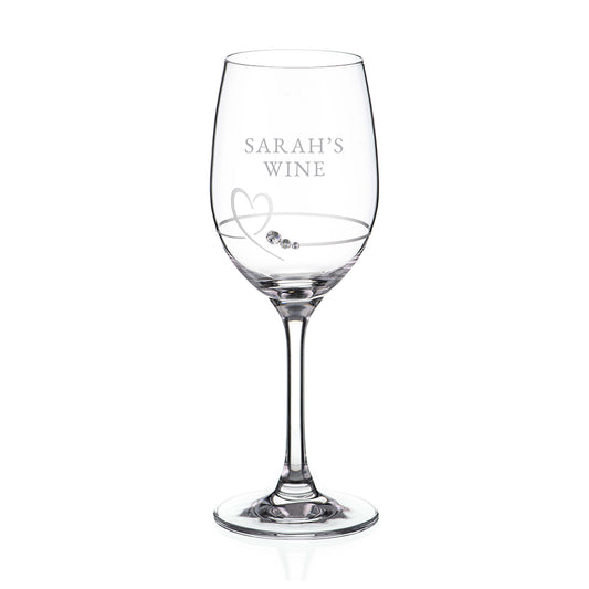 Personalised Petit Wine Glass with Swarovski Crystals