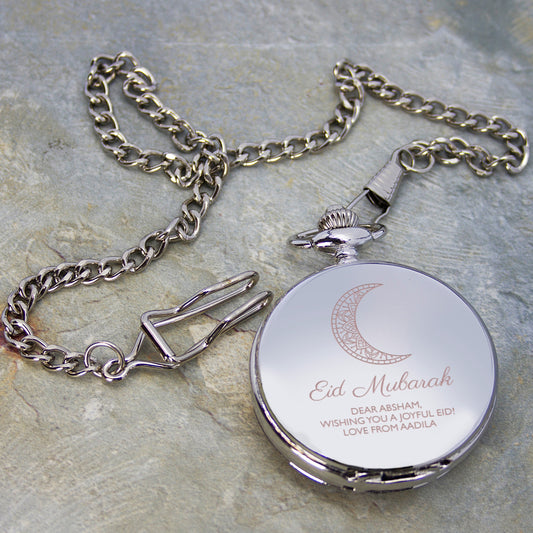 Personalised Eid Mubarak Dual Pocket Watch