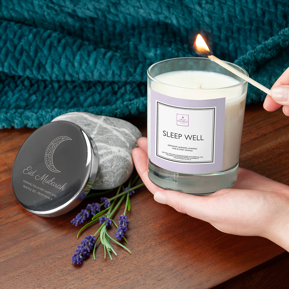 Personalised Eid Mubarak Sleep Well Scented Candle