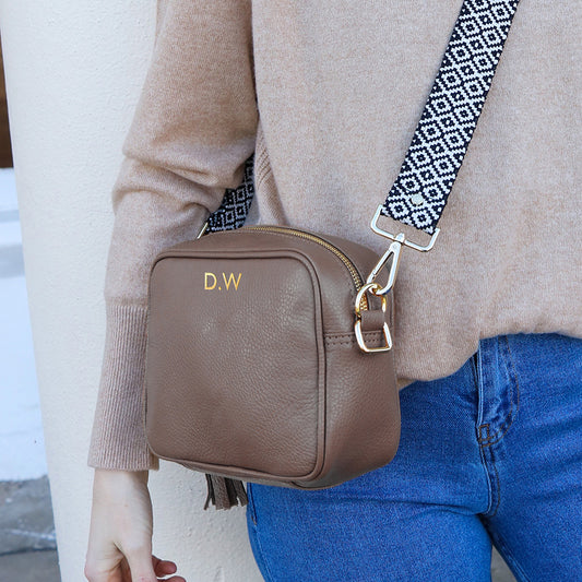 Personalised Elie Beaumont Grey Bag with Baroque Strap