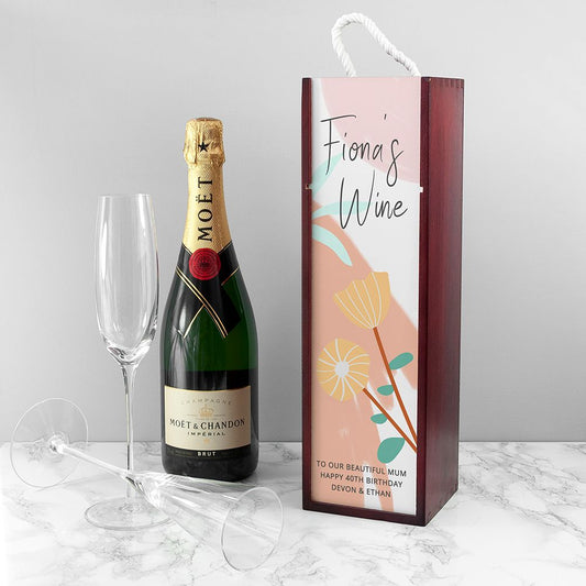 Personalised Floral Mother's Day Wine Box