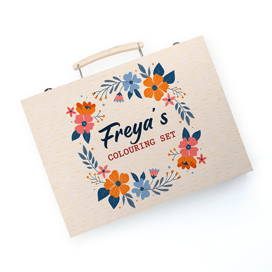 Personalised Flower Garland Colouring Set