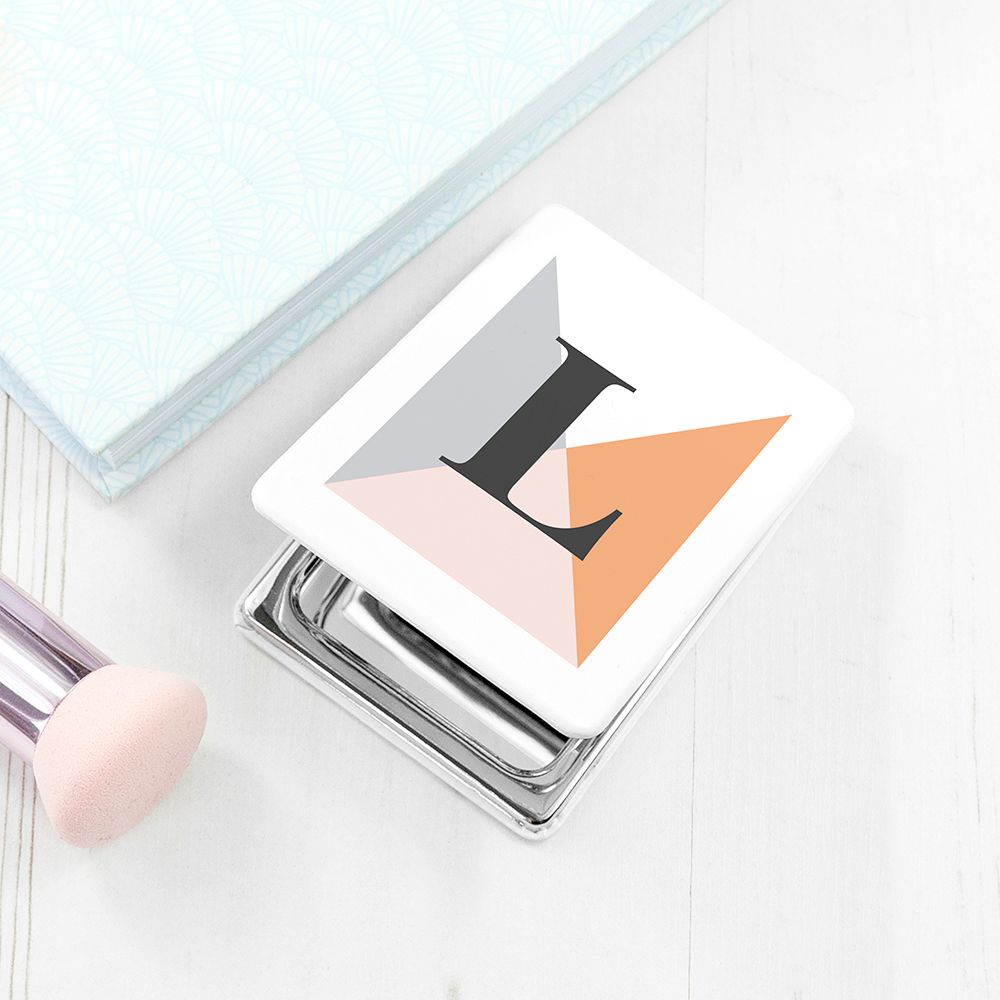 Personalised Geometric Rectangle Compact Mirror - Autumn
