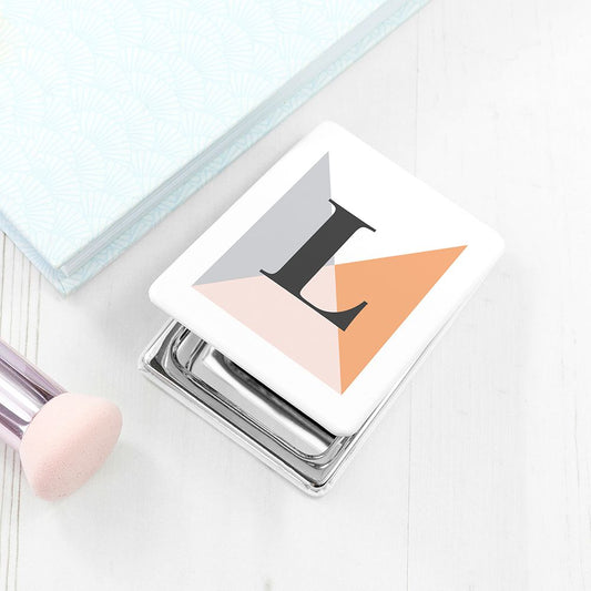 Personalised Geometric Rectangle Compact Mirror - Autumn