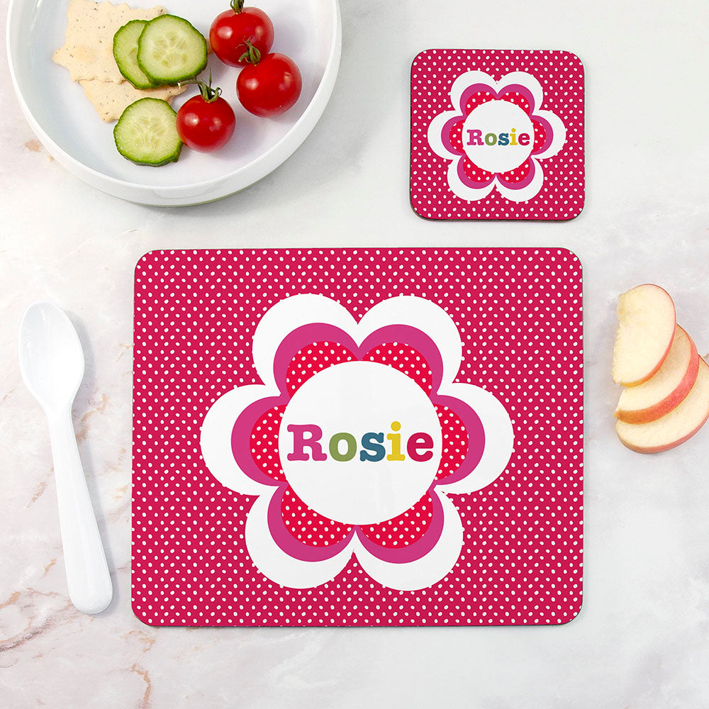 Personalised Girl's Floral Placemat Set