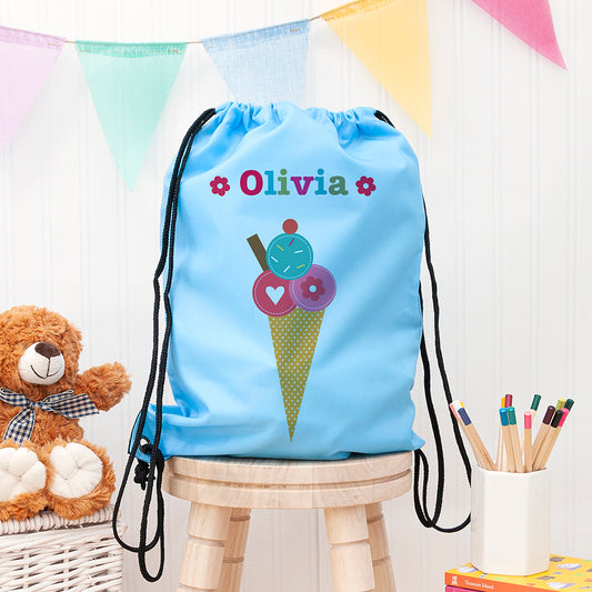 Personalised Girl's Sky Blue Waterproof Swim Bag