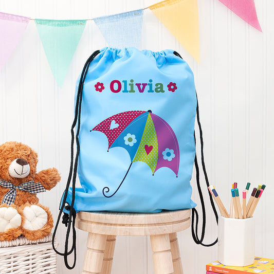 Personalised Girl's Sky Blue Waterproof Swim Bag
