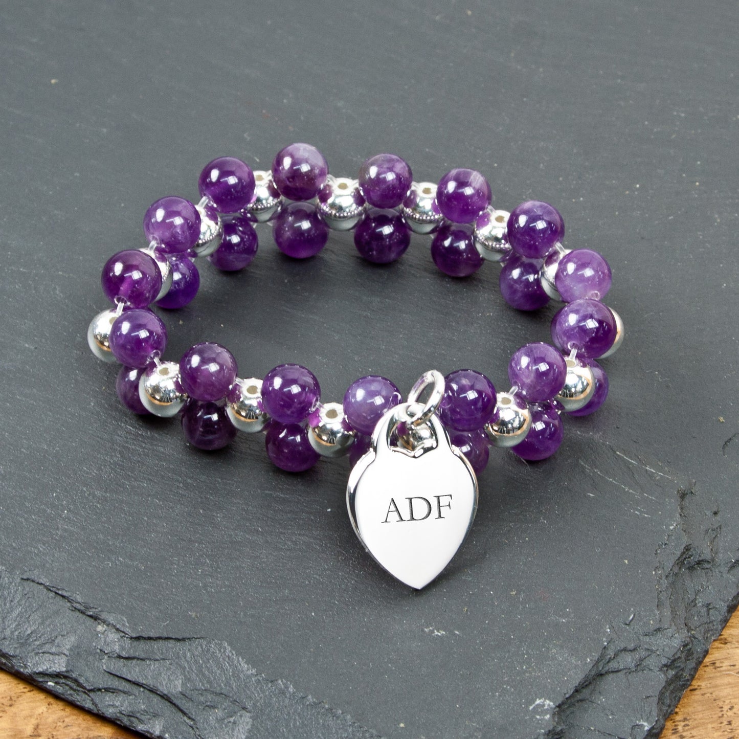 Personalised Amethyst Harmony Bracelet 