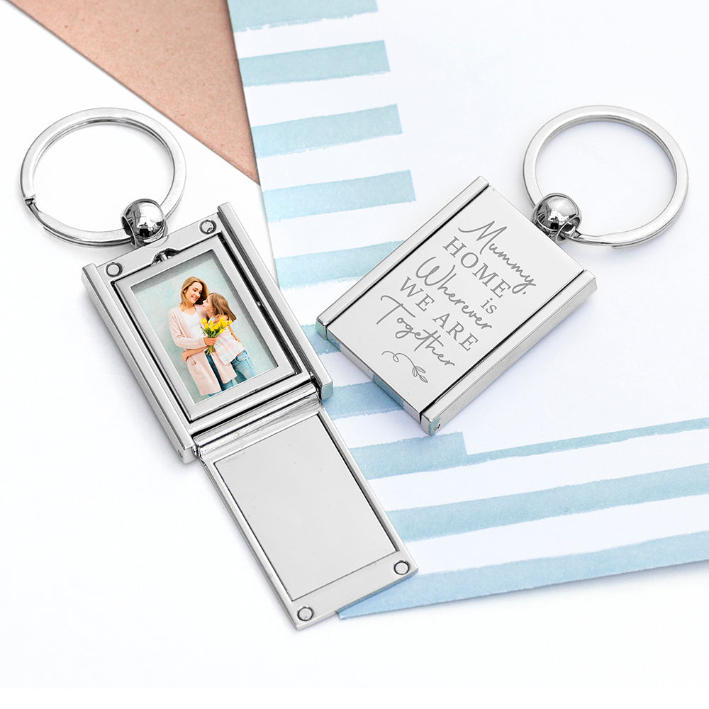 Personalised Home With Mummy Frame Keyring