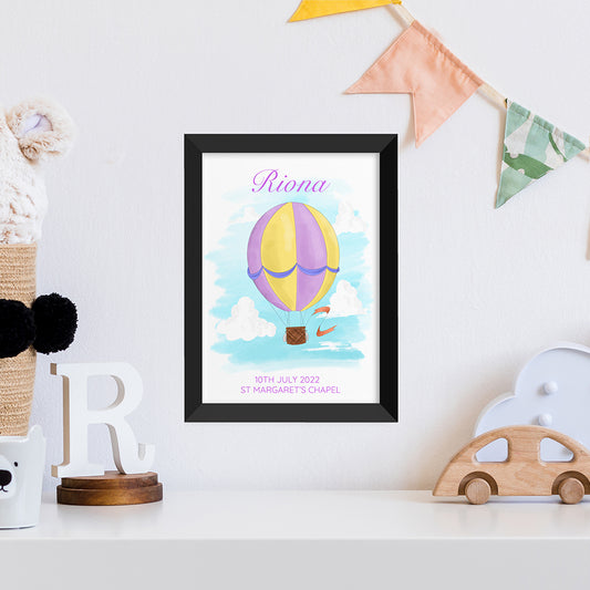 Personalised Hot Air Balloon Framed Print