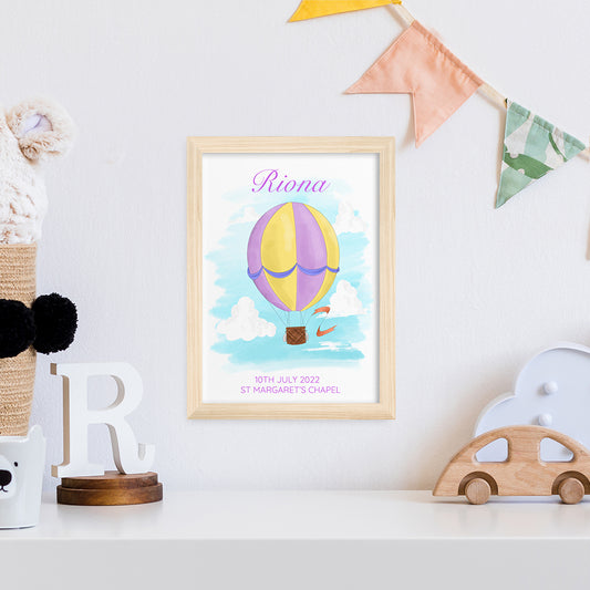 Personalised Hot Air Balloon Framed Print