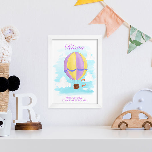 Personalised Hot Air Balloon Framed Print