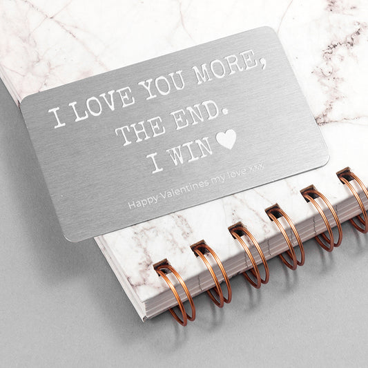Personalised 'I love you more' Wallet Keepsake