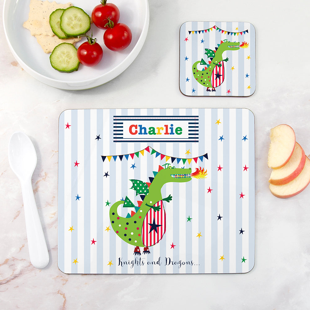 Personalised Kid's Dragon Placemat Set