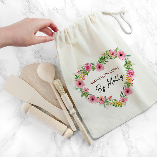 Personalised Kids Flower Wreath Baking Set