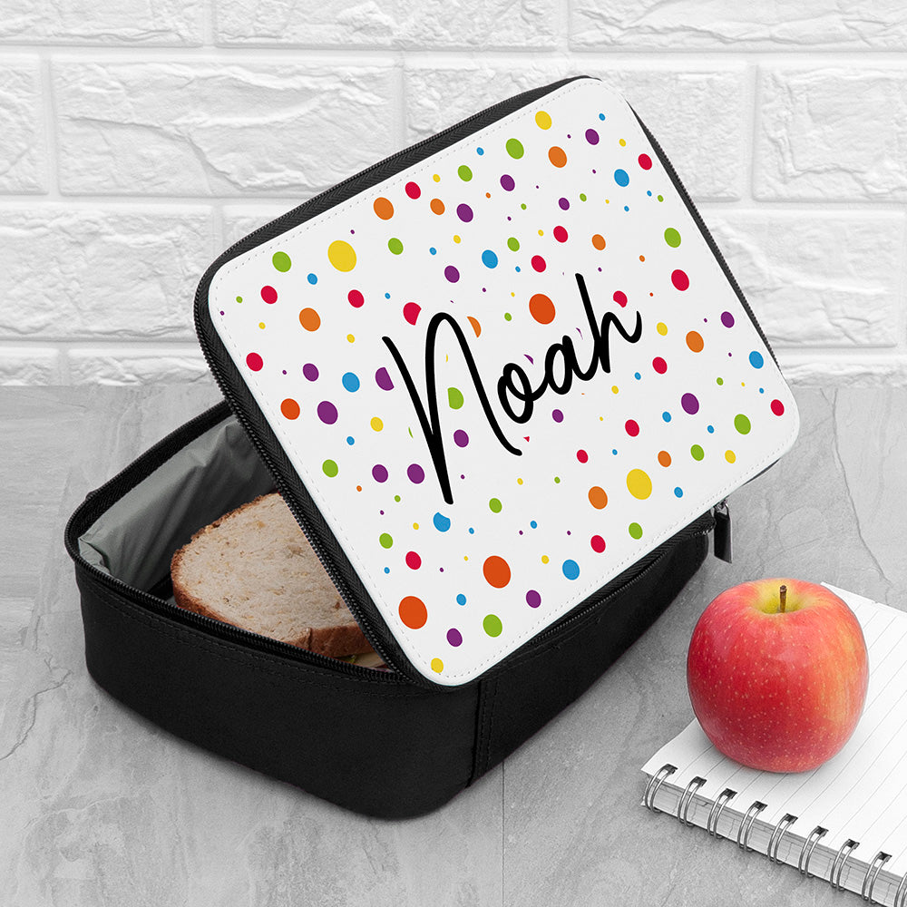 Personalised Kids Insulated Lunch Bag - Black