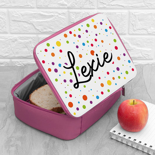 Personalised Kids Insulated Lunch Bag - Pink