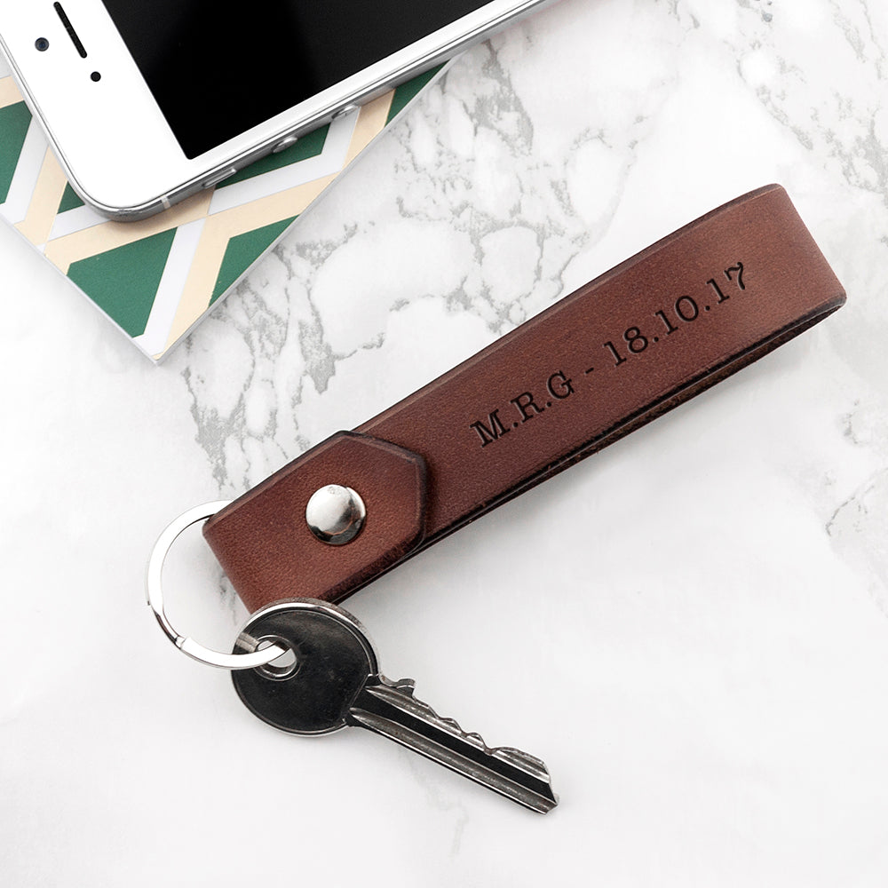 Personalised Leather Keyring 