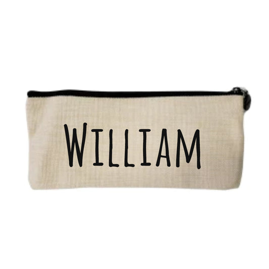 Personalised Linen Pencil Case