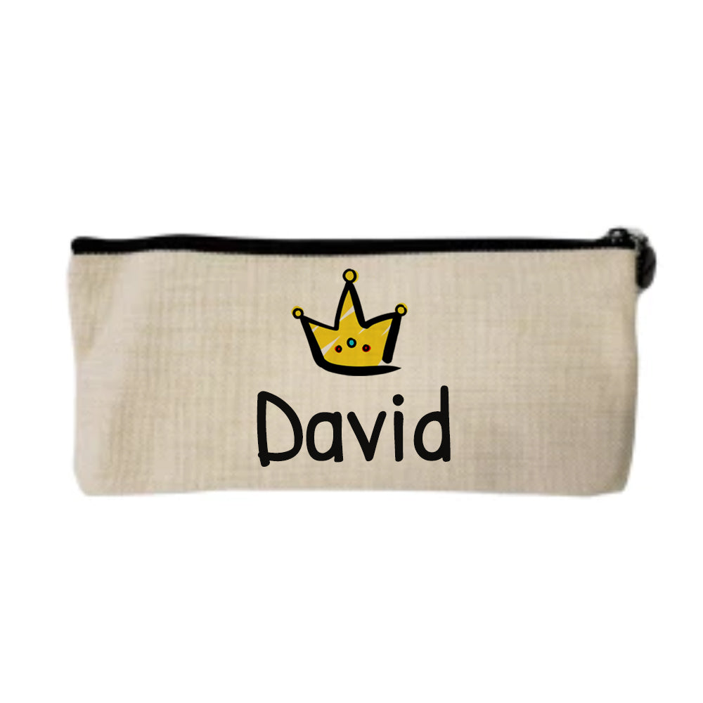 Personalised Linen Pencil Case