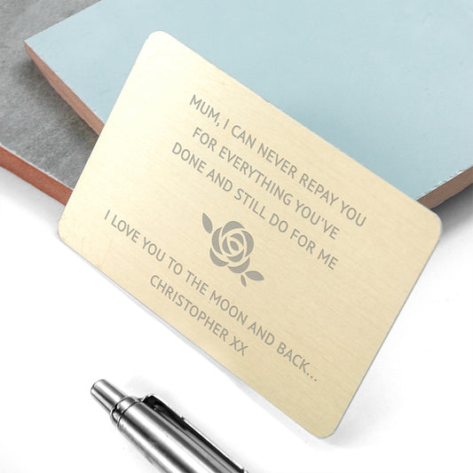 Personalised Love Mum Metal Wallet Keepsake 