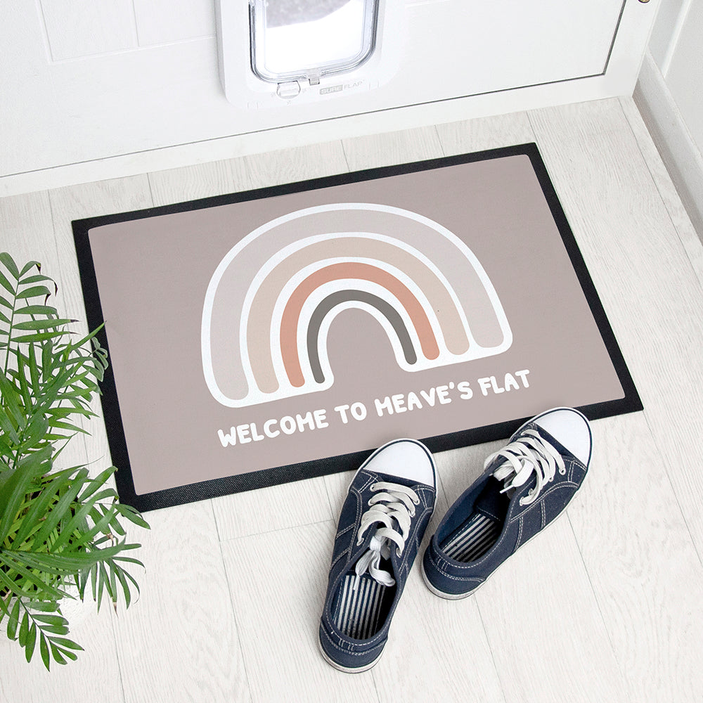 Personalised Neutral Rainbow Doormat