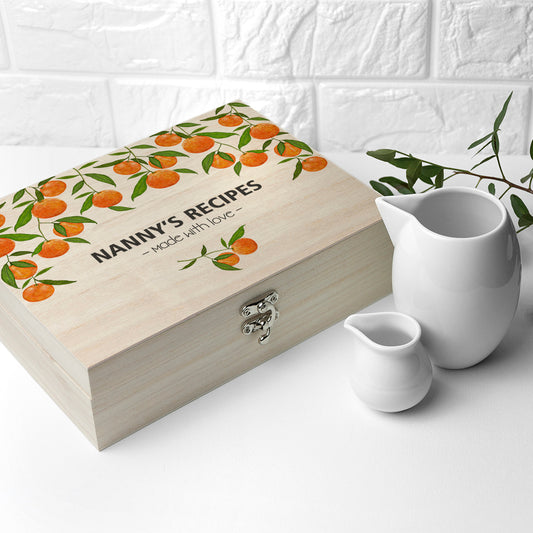 Personalised Orange Grove Recipe Box 