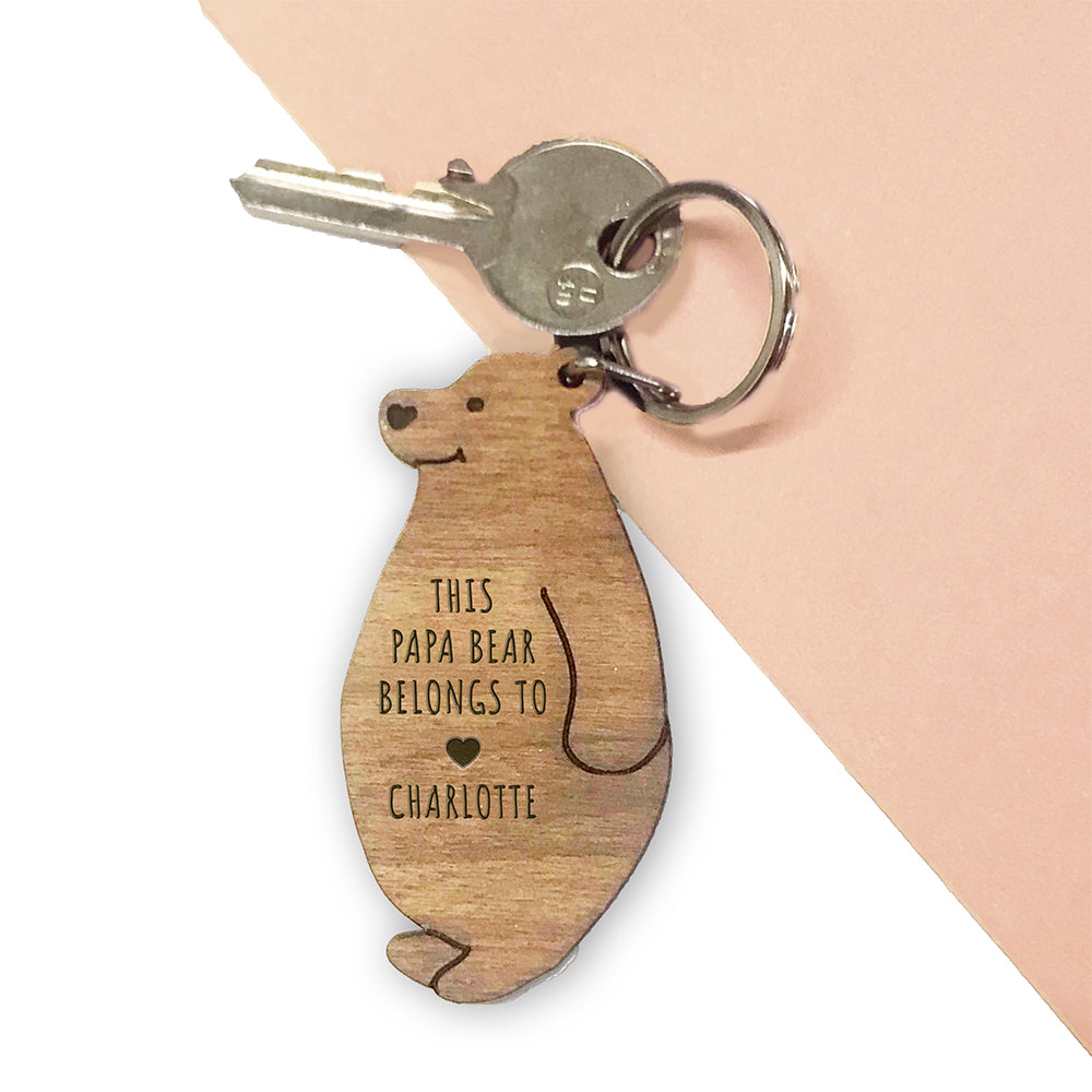 Personalised Papa Bear Keyring