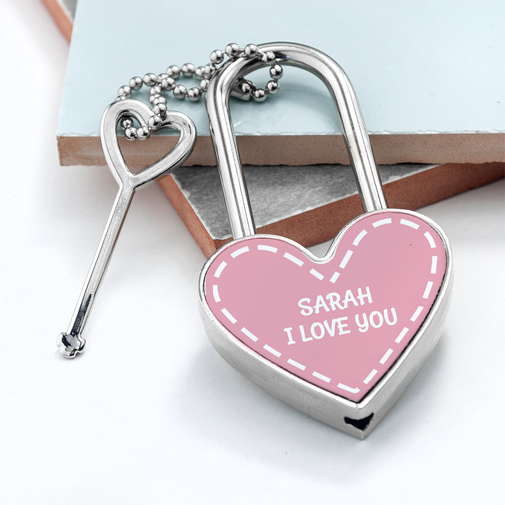 Personalised Parisienne Heart Padlock 