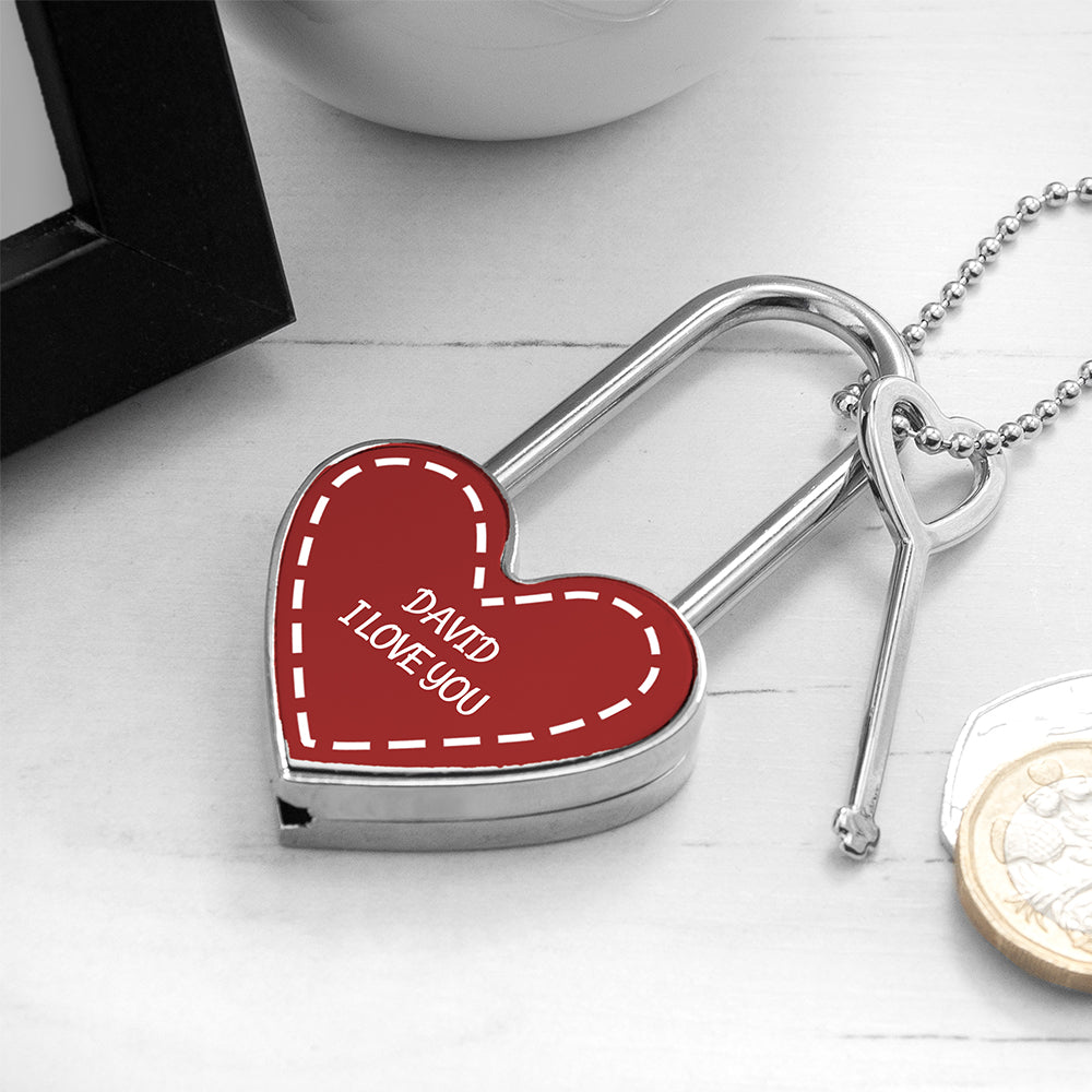 Personalised Parisienne Heart Padlock 