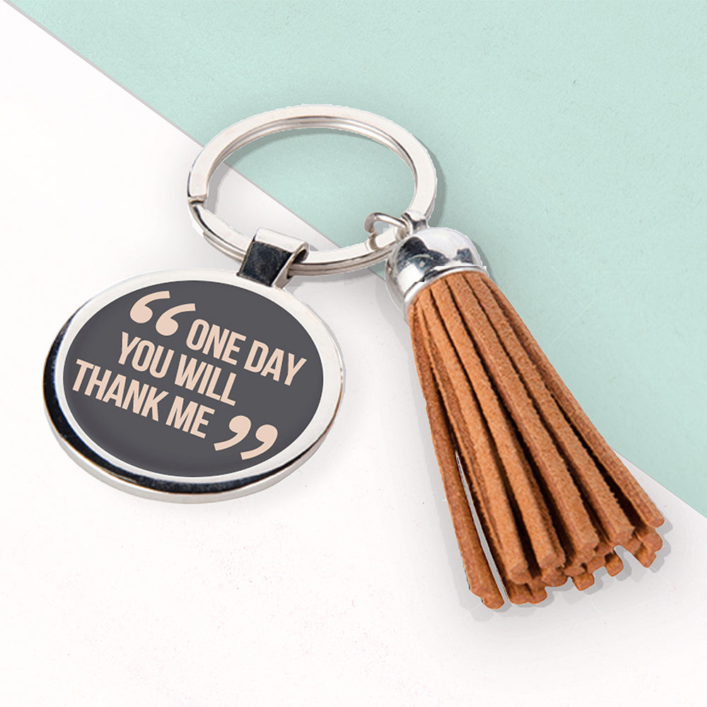 Personalised Quotes By Mum Tassle Keyring