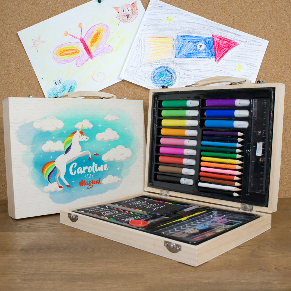 Personalised Rainbow Unicorn Colouring In Set 