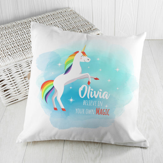 Personalised Rainbow Unicorn Cushion Cover