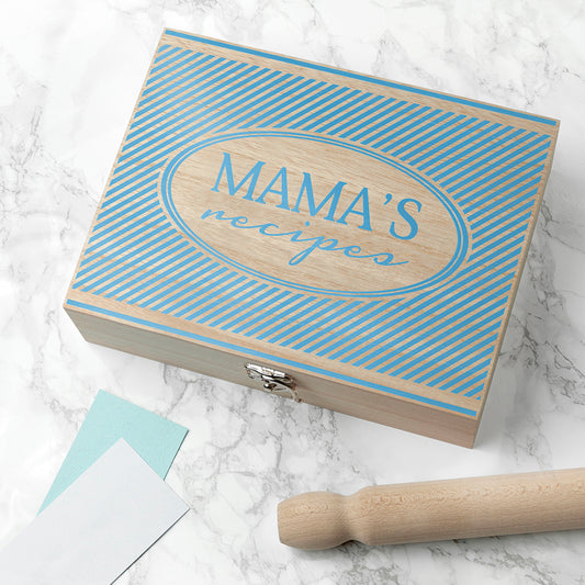 Personalised Retro Stripe Recipe Box