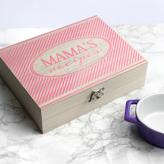Personalised Retro Stripe Recipe Box