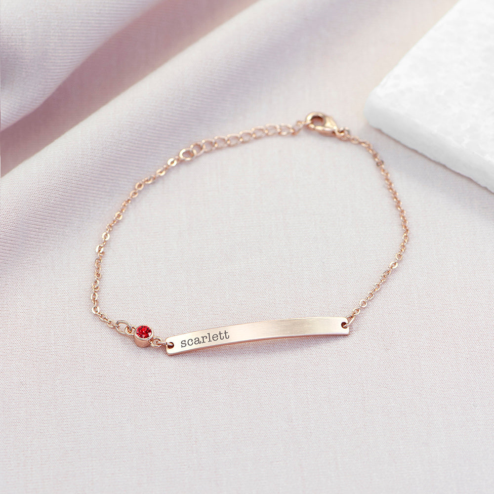 Personalised Rose Gold Birthstone Swarovski Crystal Bracelet