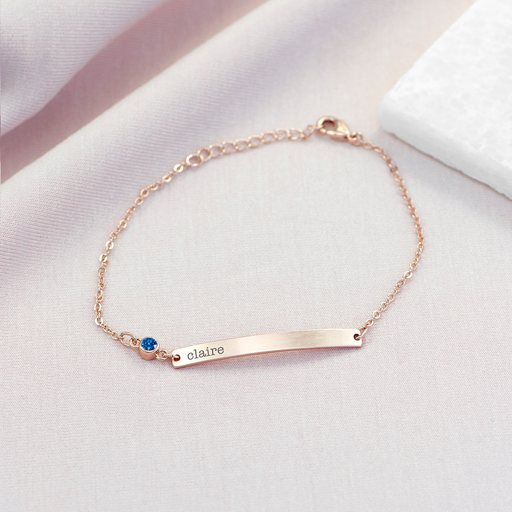 Personalised Rose Gold Birthstone Swarovski Crystal Bracelet