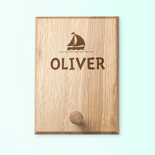 Personalised Ship Peg Hook