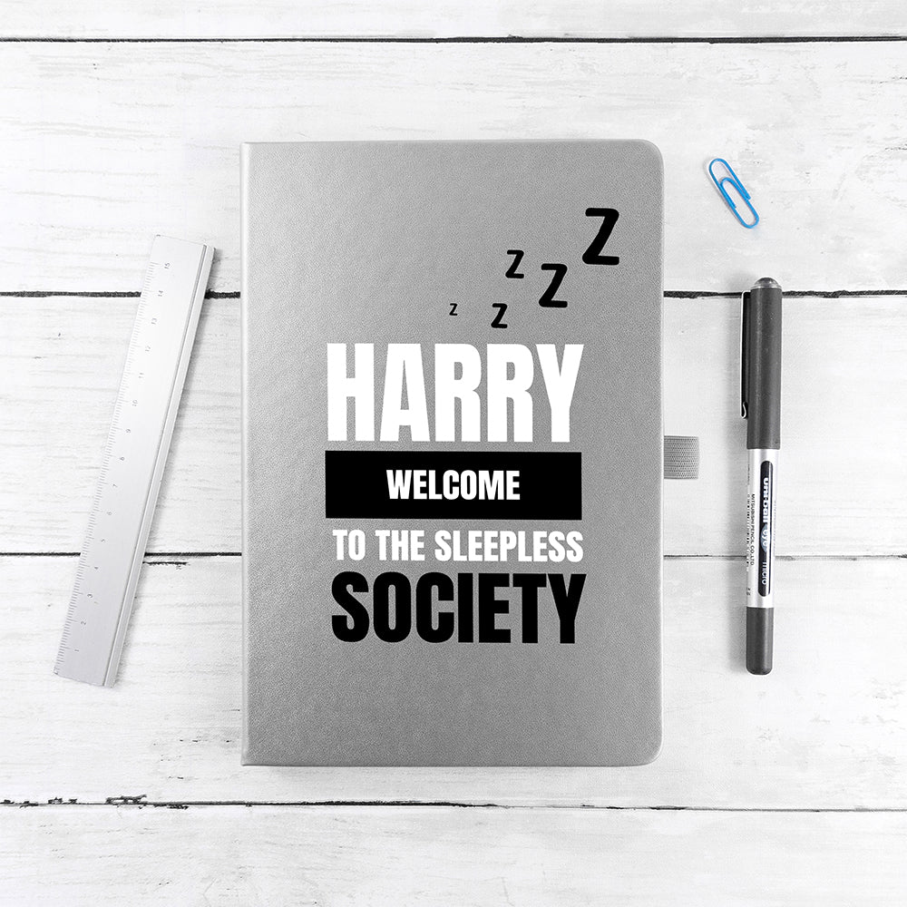 Personalised Sleepless Society A5 Notebook