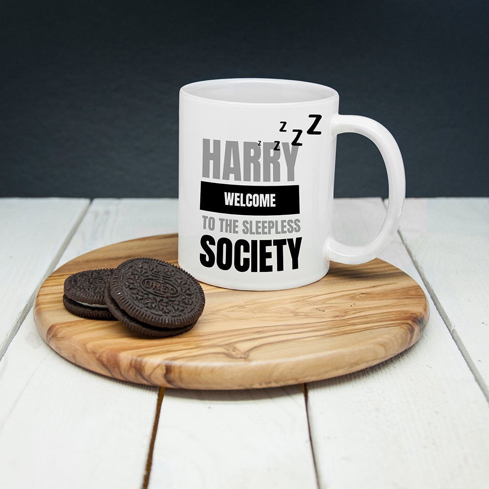 Personalised Sleepless Society Mug