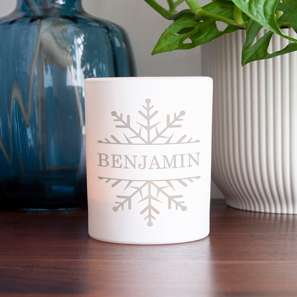 Personalised Snowflake Candle Holder