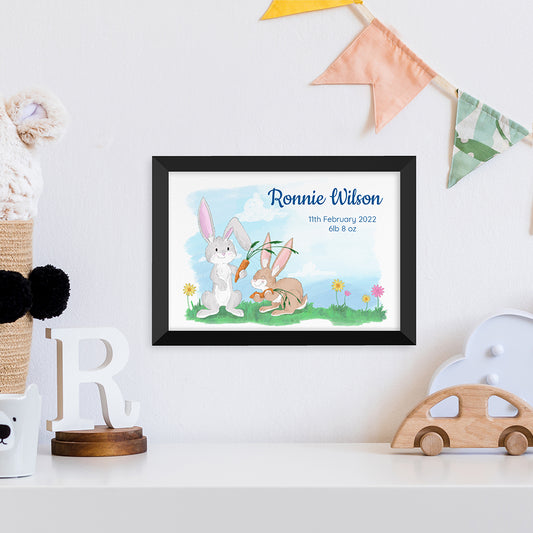 Personalised Spring Bunny Framed Print
