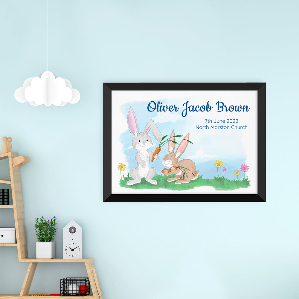 Personalised Spring Bunny Framed Print