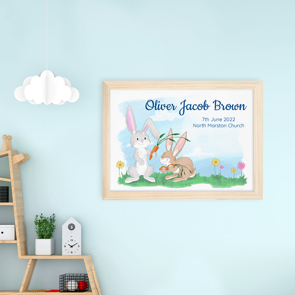 Personalised Spring Bunny Framed Print