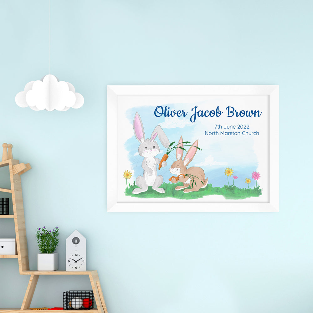 Personalised Spring Bunny Framed Print