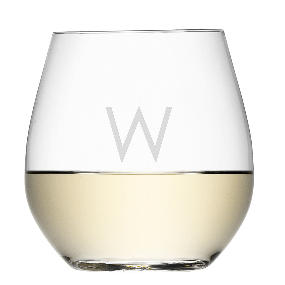 Personalised Stemless White Wine Glass