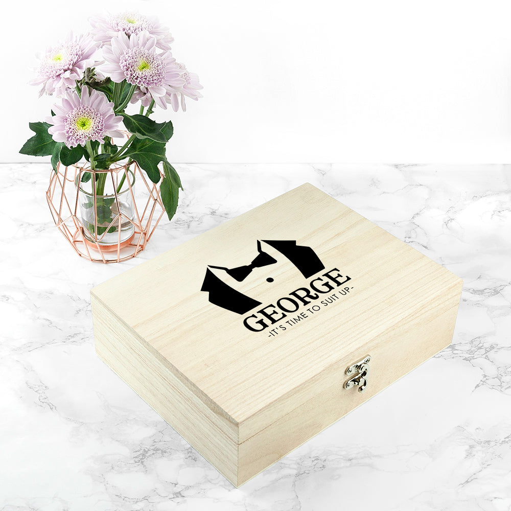 Personalised Suit Up Wedding Box