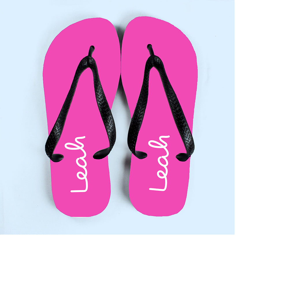 Personalised Summer Style Flip Flops - Large - Pink
