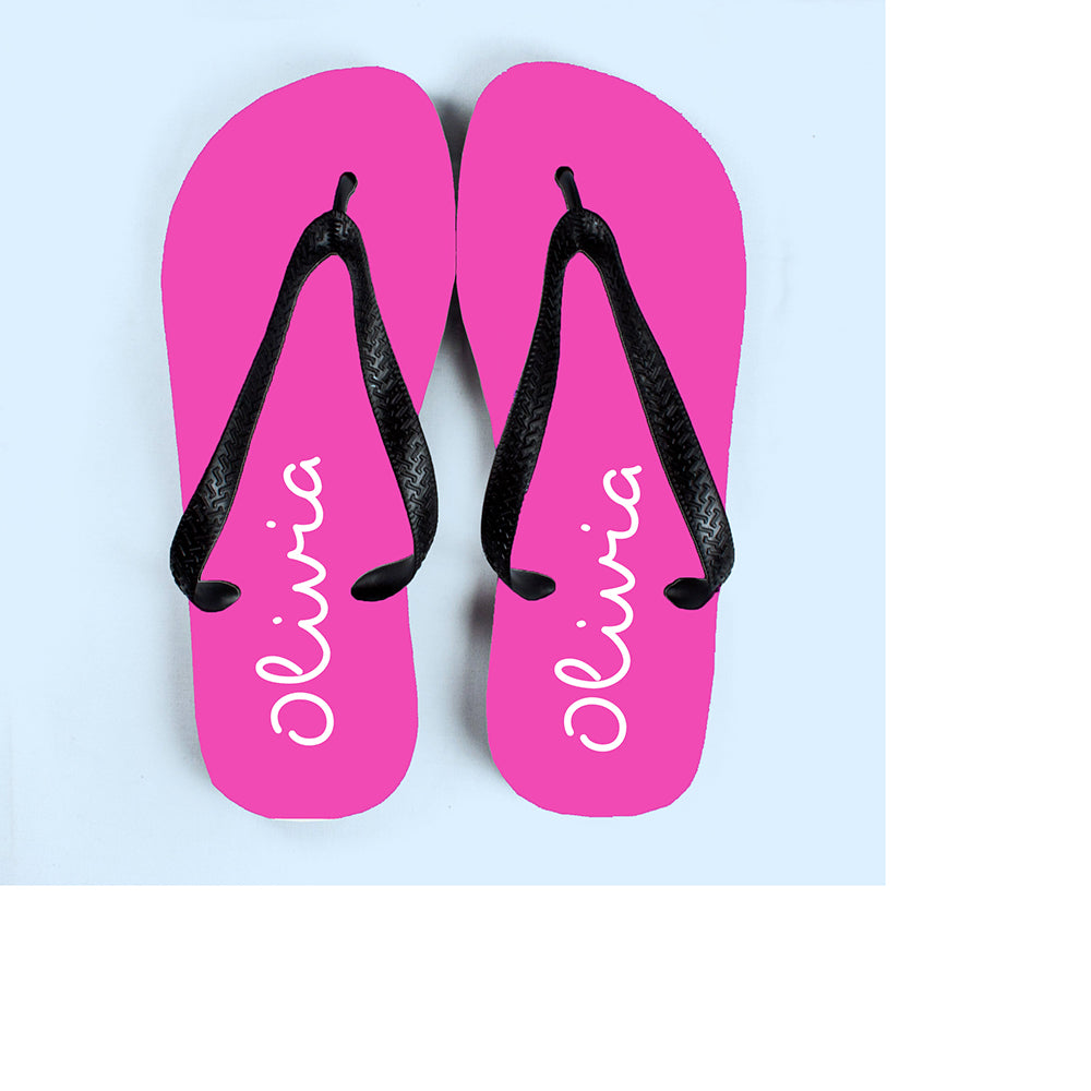 Personalised Summer Style Flip Flops - Medium - Pink